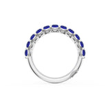 Oval Cut Blue Sapphire Eternity Band in Platinum