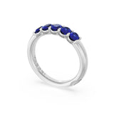 Oval Cut Blue Sapphire Eternity Band in Platinum