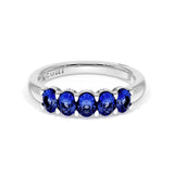 Oval Cut Blue Sapphire Eternity Band in Platinum