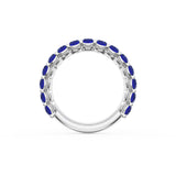 Oval Cut Blue Sapphire Eternity Band in Platinum