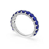 Oval Cut Blue Sapphire Eternity Band in Platinum