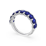Oval Cut Blue Sapphire Eternity Band in 18kt White Gold