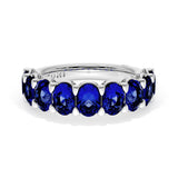 Oval Cut Blue Sapphire Eternity Band in 18kt White Gold