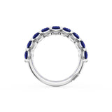 Oval Cut Blue Sapphire Eternity Band in 18kt White Gold