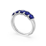 Oval Cut Blue Sapphire Eternity Band in Platinum