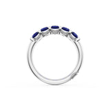 Oval Cut Blue Sapphire Eternity Band in Platinum