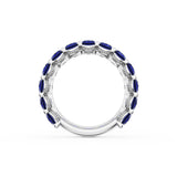 Oval Cut Blue Sapphire Eternity Band in Platinum