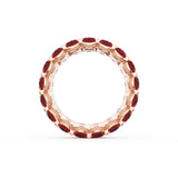 Oval Cut Ruby Eternity Band in 18kt Rose Gold