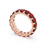 Oval Cut Ruby Eternity Band in 18kt Rose Gold
