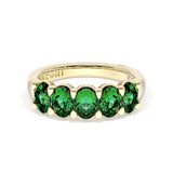Oval Cut Emerald Eternity Band in 18kt Yellow Gold