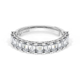Emerald Cut Diamond Eternity Band in 18kt White Gold