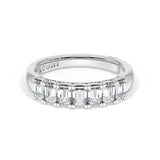 Emerald Cut Diamond Eternity Band in 18kt White Gold