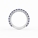 Emerald Cut Blue Sapphire Eternity Band in 18kt White Gold