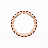 Emerald Cut Ruby Eternity Band in 18kt Rose Gold