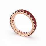 Emerald Cut Ruby Eternity Band in 18kt Rose Gold