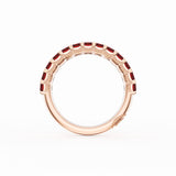 Emerald Cut Ruby Eternity Band in 18kt Rose Gold