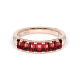 Emerald Cut Ruby Eternity Band in 18kt Rose Gold