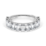 Emerald Cut Diamond Eternity Band in 18kt White Gold