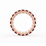 Emerald Cut Ruby Eternity Band in 18kt Rose Gold