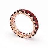 Emerald Cut Ruby Eternity Band in 18kt Rose Gold