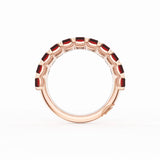 Emerald Cut Ruby Eternity Band in 18kt Rose Gold