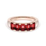 Emerald Cut Ruby Eternity Band in 18kt Rose Gold