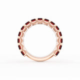 Emerald Cut Ruby Eternity Band in 18kt Rose Gold