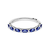 Blue Sapphire Eternity Band in 18kt White Gold