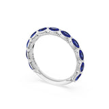 Blue Sapphire Eternity Band in 18kt White Gold