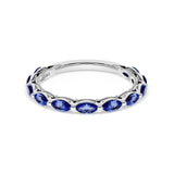 Blue Sapphire Eternity Band in 18kt White Gold