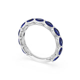 Blue Sapphire Eternity Band in 18kt White Gold