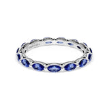 Blue Sapphire Eternity Band in Platinum