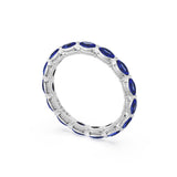 Blue Sapphire Eternity Band in Platinum