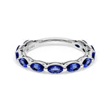Blue Sapphire Eternity Band in Platinum