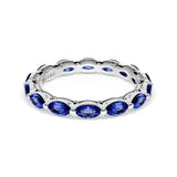 Blue Sapphire Eternity Band in Platinum