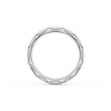 High Polish Wedding Band in Platinum