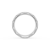 Brushed Finish Wedding Band in 18kt White Gold
