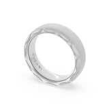 Satin Finish Wedding Band in 18kt White Gold