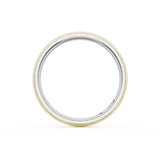 Rounded Brush Finish Wedding Band in 18kt White Gold & 18kt Yellow Gold