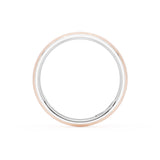 Rounded Brush Finish Wedding Band in 18kt White Gold & 18kt Rose Gold