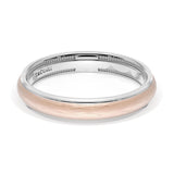 Rounded Brush Finish Wedding Band in 18kt White Gold & 18kt Rose Gold
