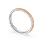 Rounded Brush Finish Wedding Band in 18kt White Gold & 18kt Rose Gold