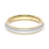 Rounded Brush Finish Wedding Band in 18kt Yellow Gold & 18kt White Gold
