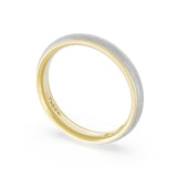 Rounded Brush Finish Wedding Band in 18kt Yellow Gold & 18kt White Gold