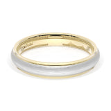 Rounded Brush Finish Wedding Band in 18kt Yellow Gold & 18kt White Gold