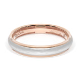 Rounded Brush Finish Wedding Band in 18kt Rose Gold & 18kt White Gold