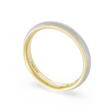 Rounded Brush Finish Wedding Band in 18kt Yellow Gold & Platinum
