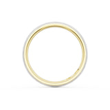 Rounded Brush Finish Wedding Band in 18kt Yellow Gold & Platinum
