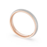 Rounded Brush Finish Wedding Band in 18kt Rose Gold & Platinum