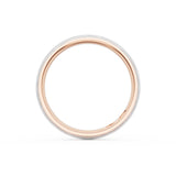 Rounded Brush Finish Wedding Band in 18kt Rose Gold & Platinum